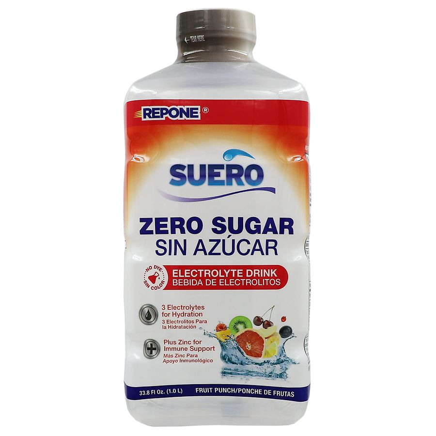 Suero Repone Zero Sugar Electrolyte Drink Fruit Punch