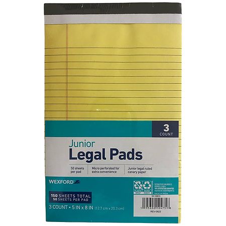 Wexford Junior Legal Pads 5X8