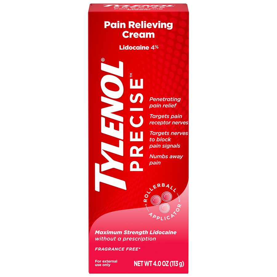 TYLENOL Precise Maximum Strength 4% Lidocaine Pain Relieving Cream ...