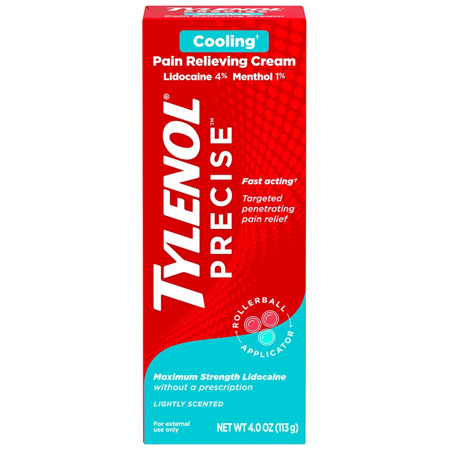TYLENOL Precise Cooling Pain Relieving Cream, Lidocaine & Menthol Lightly Scented