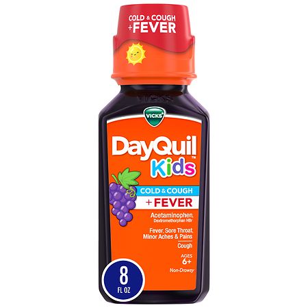 Vicks Dayquil Kids Cold & Cough + Fever Multi-Symptom Relief Liquid Grape