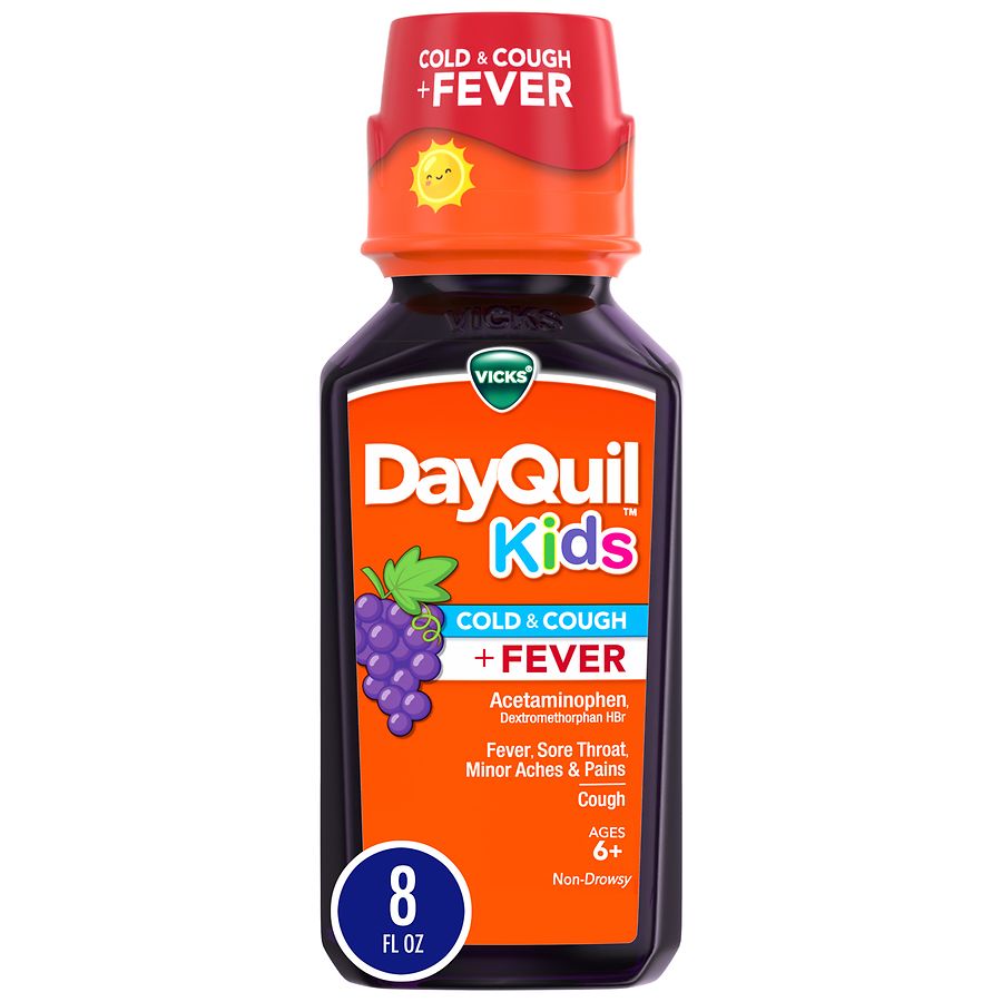 Vicks Dayquil Kids Cold & Cough + Fever Multi-Symptom Relief Liquid ...