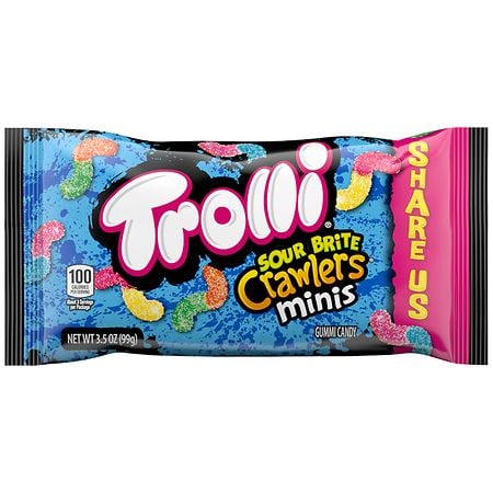 Trolli Mini Sour Brite Crawlers Cherry-Lemon, Strawberry-Grape, Orange ...