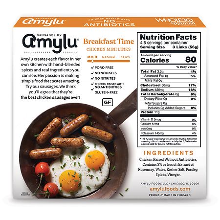 Sausages by Amylu Breakfast Time Chicken Mini Links