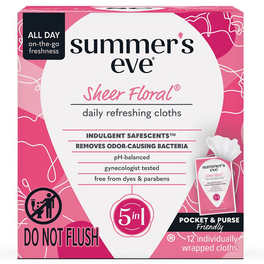 Summer's Eve Feminine Wipes Sheer Floral