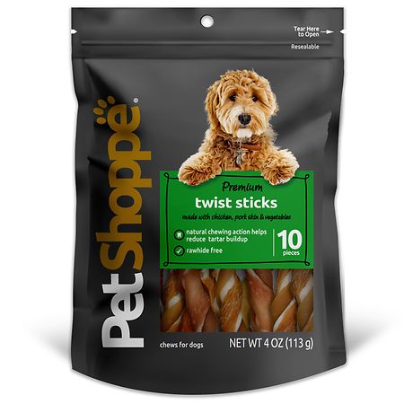 PetShoppe Premium Twist Sticks Chicken, Pork Skin, Vegetables