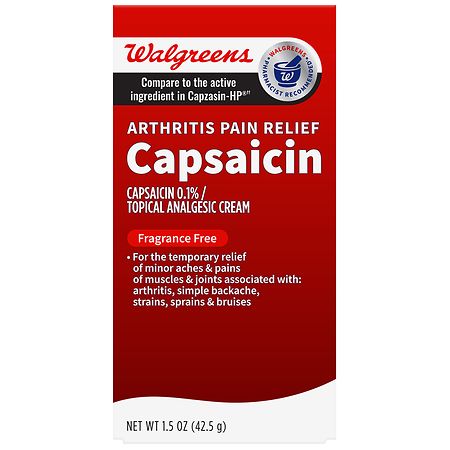 Walgreens Capsaicin Arthritis Pain Relief Cream Fragrance Free