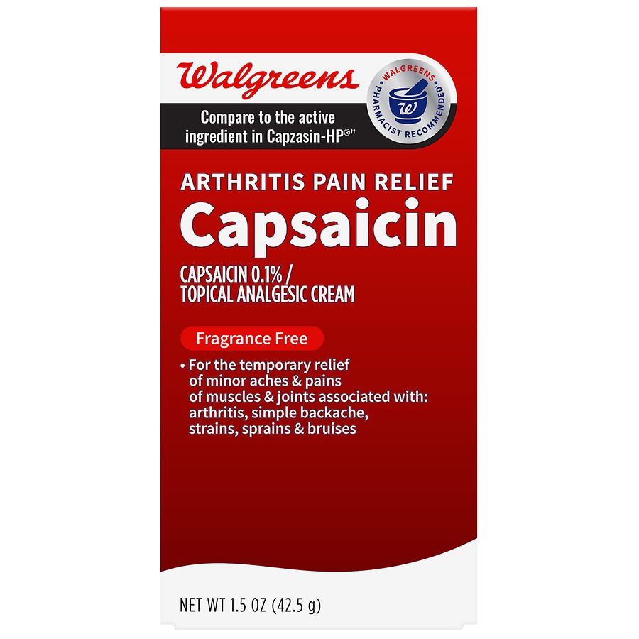 Walgreens Capsaicin Arthritis Pain Relief Cream Fragrance Free | Walgreens