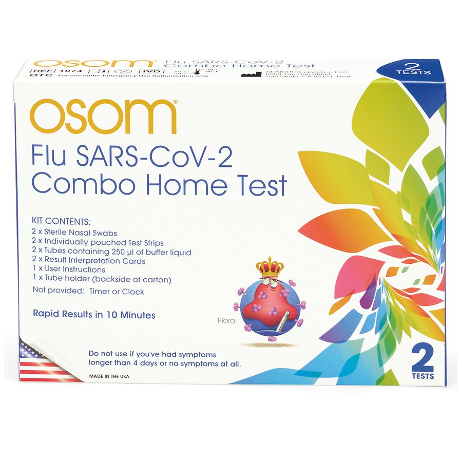 OSOM Flu SARS-CoV-2 Combo Home Test Kit 2 tests | Walgreens