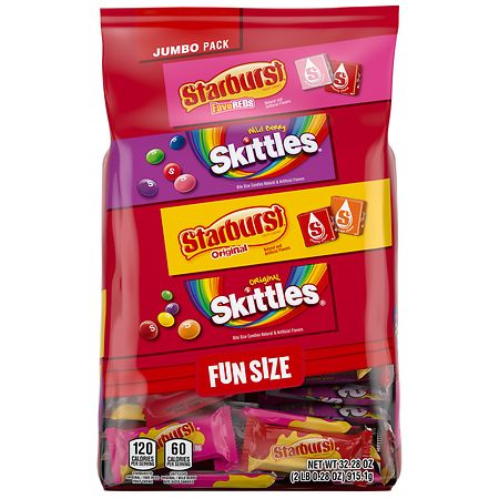 Skittles & Starburst Fun Size Chewy Candy Variety Jumbo