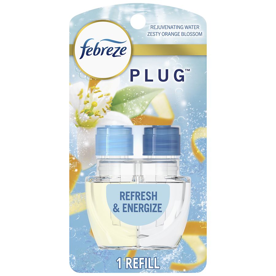 Febreze Plug In Air Freshener, Odor-Fighting Scented Oil Refill Refresh & Energize