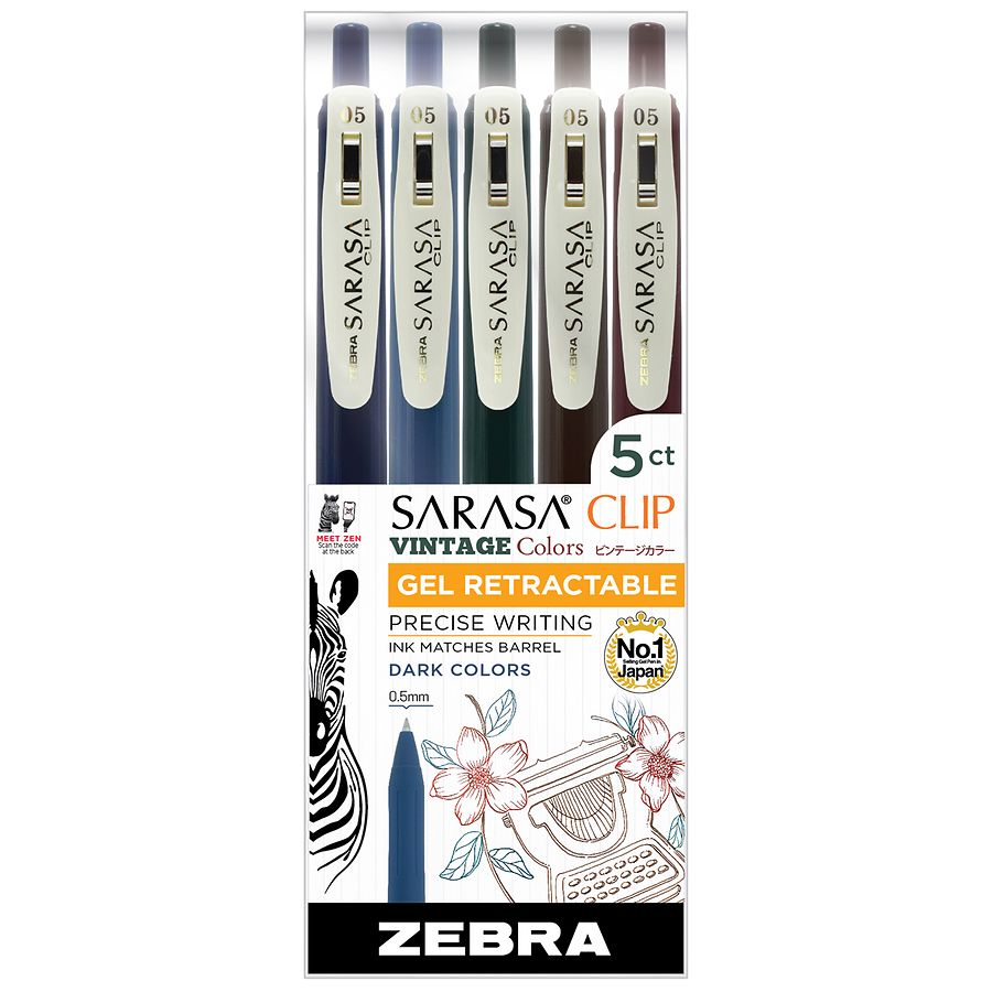 Zebra Retractable Gel Pens, 0.5mm Walgreens