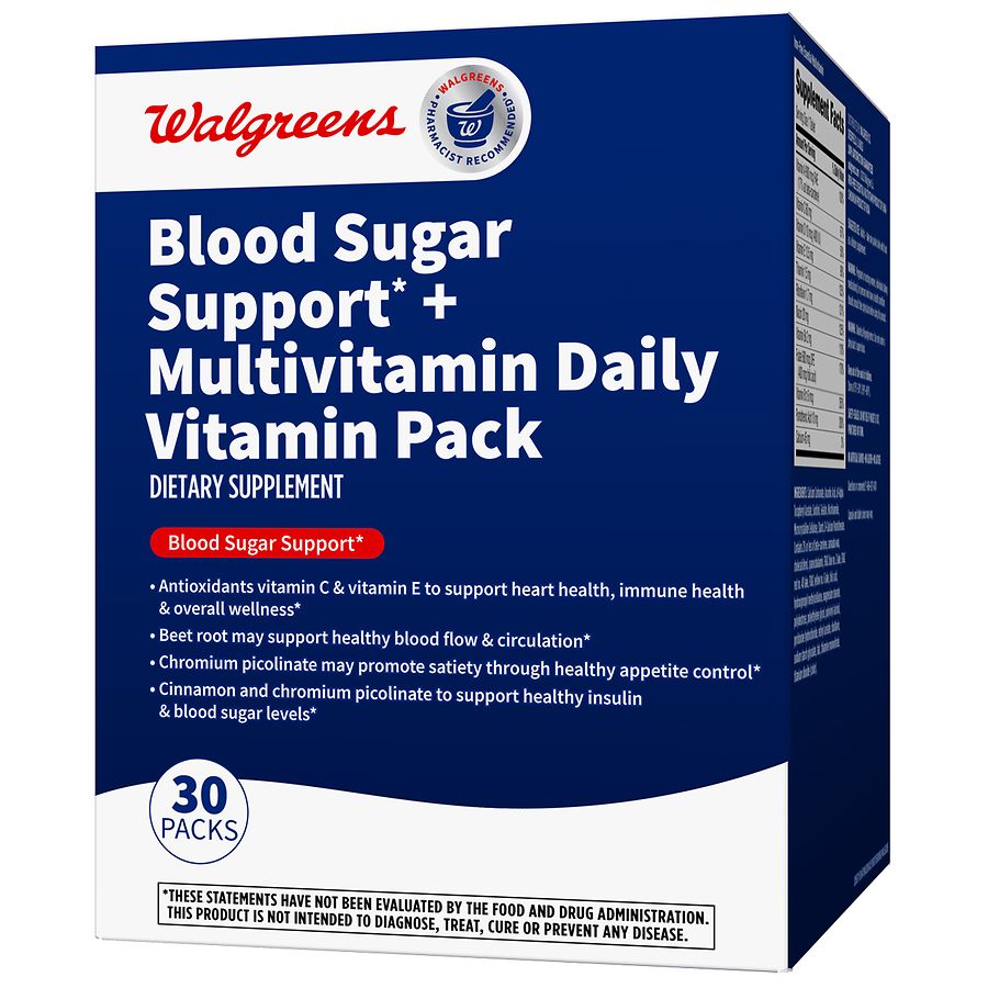 Walgreens Blood Sugar Support + Multivitamin Daily Vitamin Pack