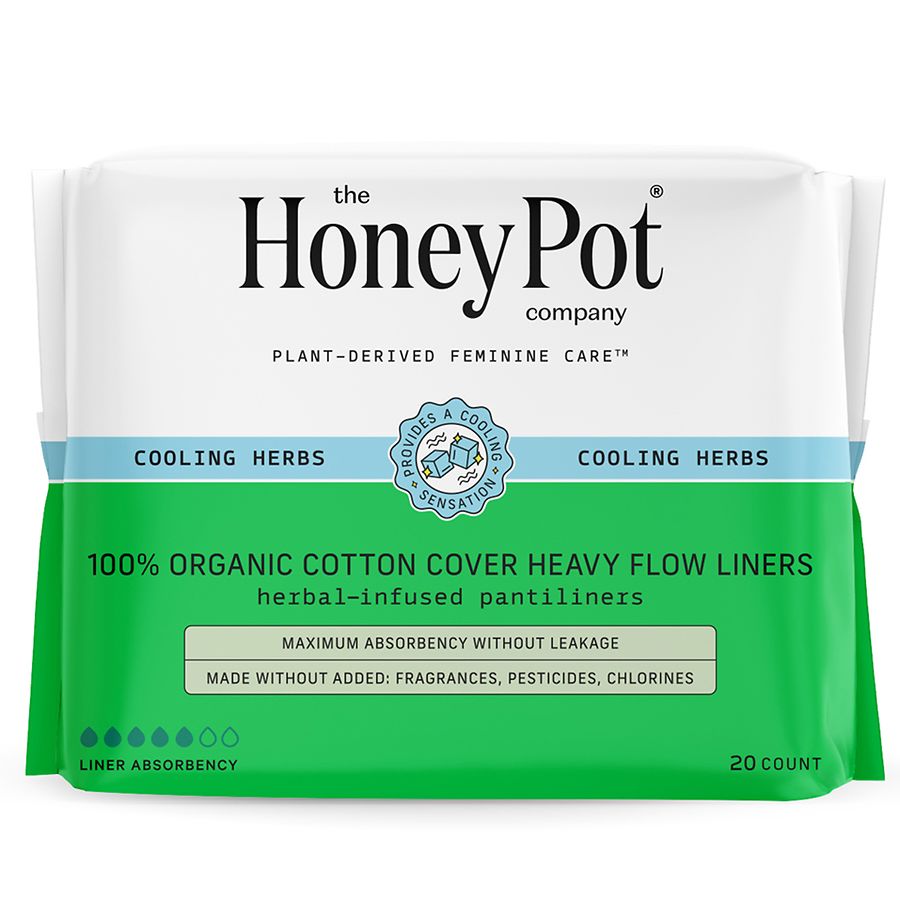 The Honey Pot Pantiliner Herbal Heavy Flow Organic Cotton Walgreens