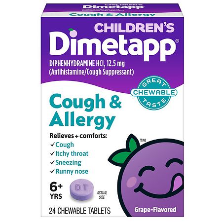 Children's Dimetapp Chewable Cough & Allergy Tablets Grape