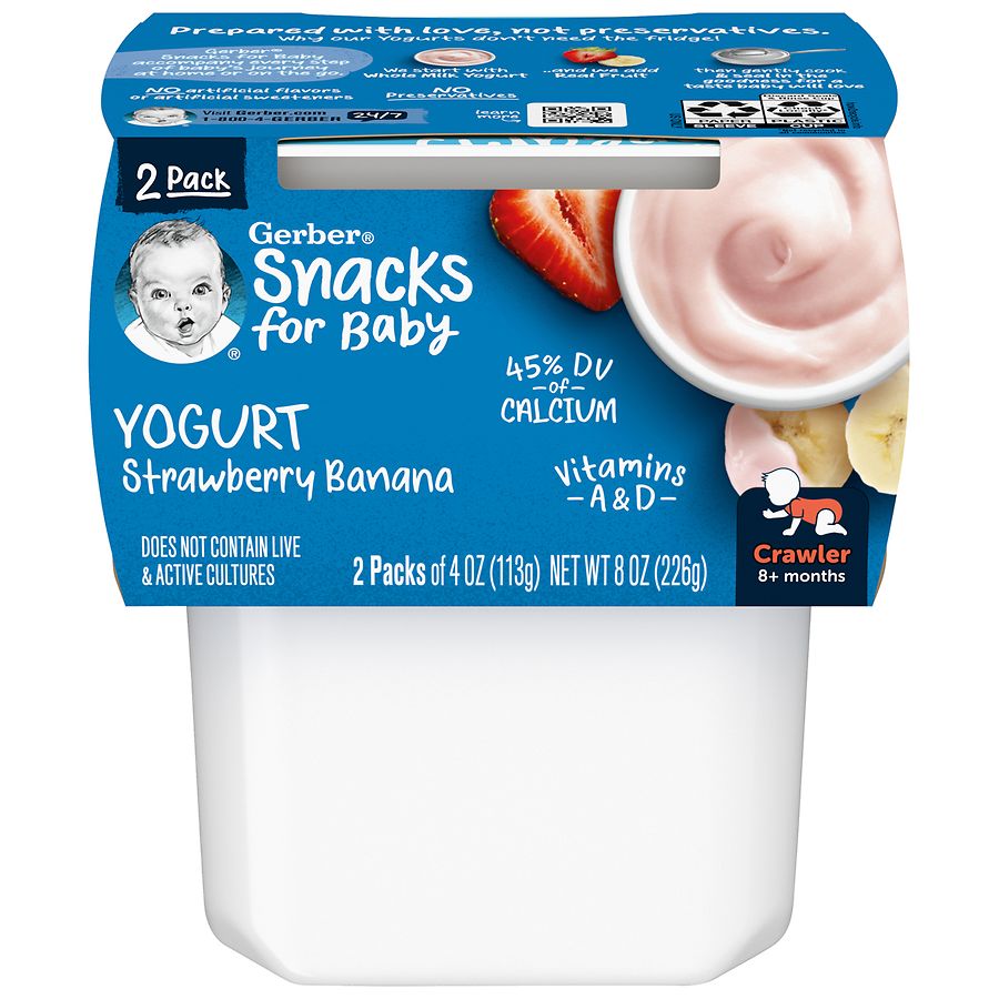 Gerber Snacks For Baby Yogurt Blends Strawberry Strawberry | Walgreens