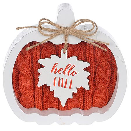 Festive Voice Wooden Pumpkin Sign