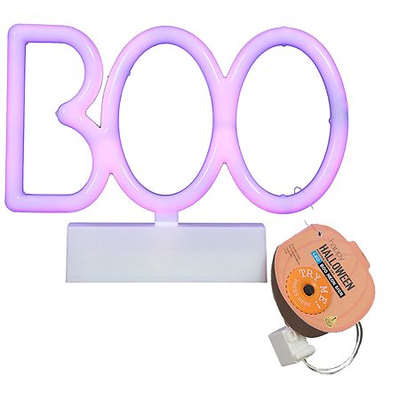 Festive Voice Happy Halloween Boo Neon Sign