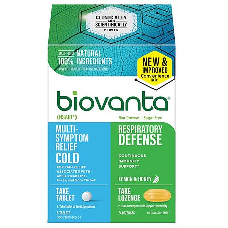 BioVanta Multi-Symptom Relief Cold Tablet + Respiratory Defense Lozenge Lemon & Honey