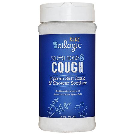 Oilogic Kids Stuffy Nose & Cough Essential Oil Epsom Salt Soak & Shower Soother