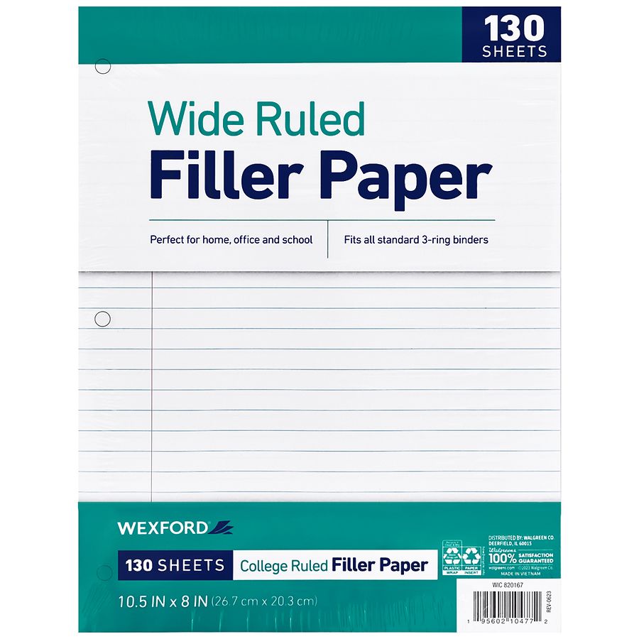 Wexford Filler Paper Wide Ruled | Walgreens