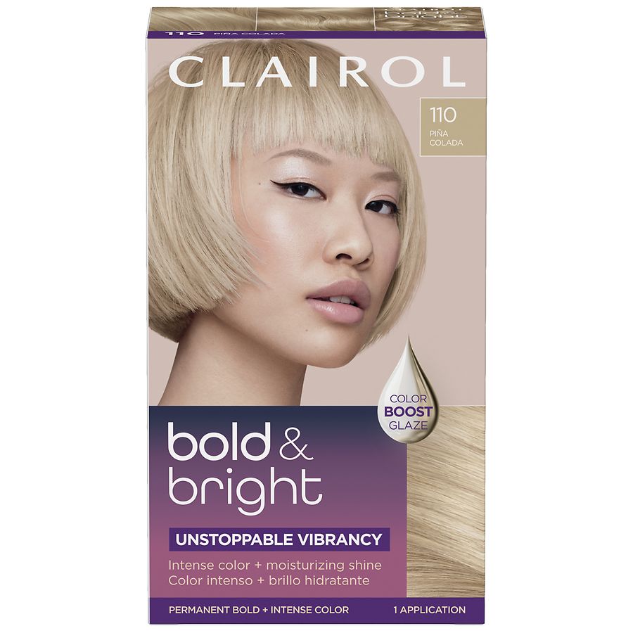 Clairol Bold & Bright Permanent Hair Dye, 110, Pina Colada, Ultra Light Blonde