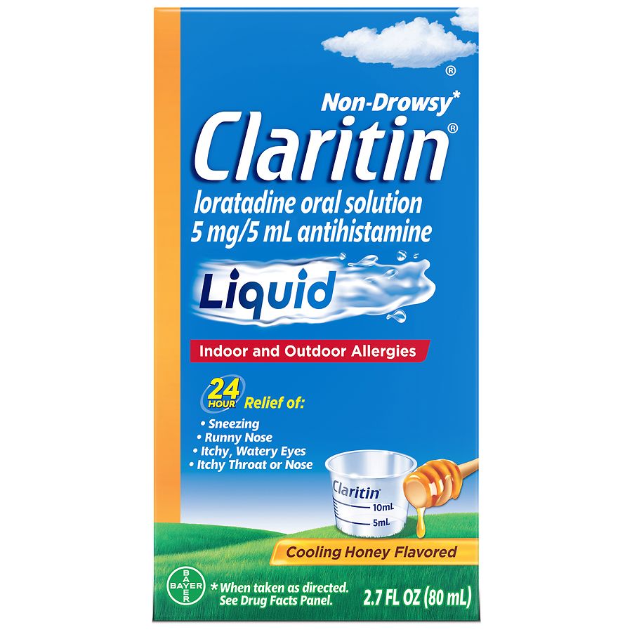 Claritin Indoor & Outdoor Allergy Relief Liquid Cooling Honey
