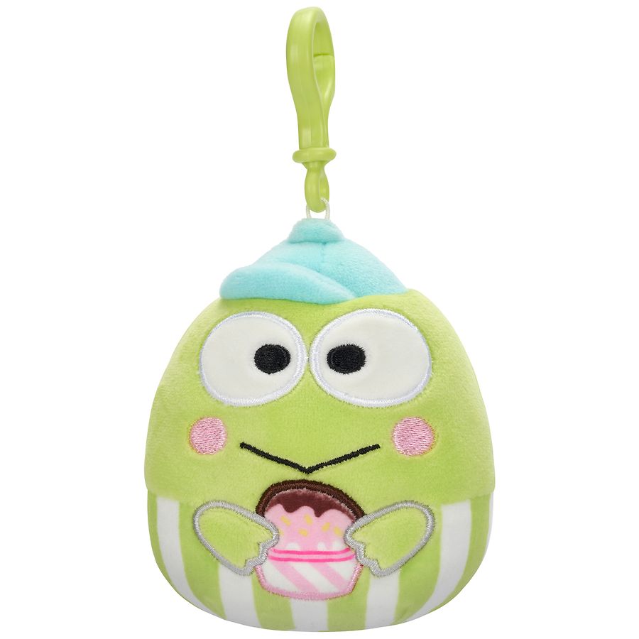 Squishmallows Original Sanrio Keroppi Holding Cupcake Clip On Plush 3.5 ...