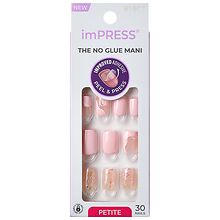 Kiss imPRESS Press-On Nails, No Glue Needed, Squoval Petite, This ...