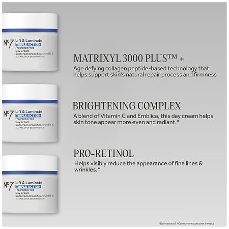 No7 Triple Action Day Cream SPF 30 Fragrance Free | Walgreens