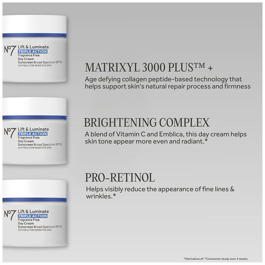 No7 Triple Action Day Cream SPF 30 Fragrance Free | Walgreens