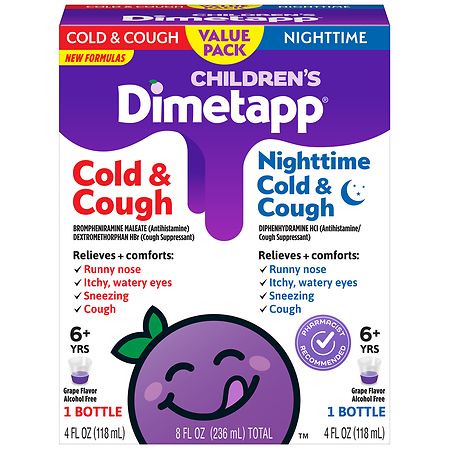 Children's Dimetapp Cold & Cough, Nighttime Cold & Congestion, Alcohol-Free Grape