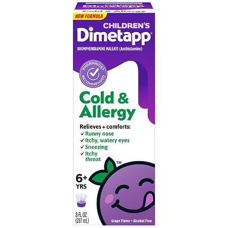 Children's Dimetapp Cold & Allergy Medicine Alcohol-Free Grape