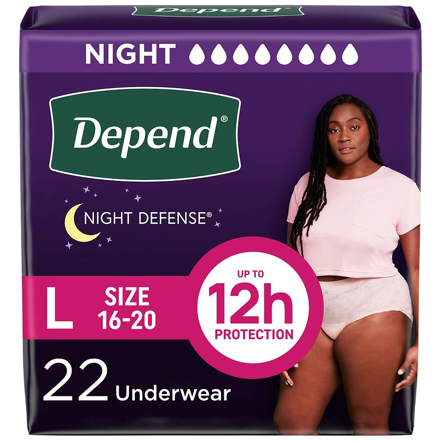Depend Night Defense Adult Incontinence Underwear for Women Blush, Blush