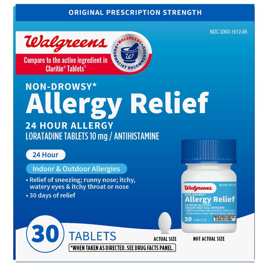 Walgreens Allergy Relief Loratadine 10 mg, Antihistamine Tablets ...