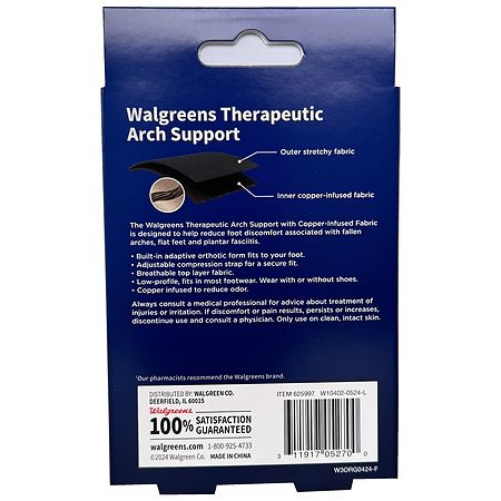 Walgreens Copper Therapeutic Arch Support One Size