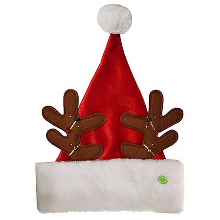 Festive Voice Be Jolly Christmas Light-Up Santa Hat