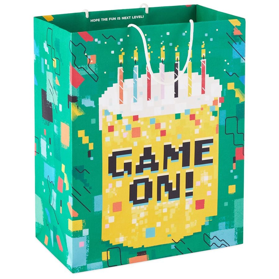 Hallmark Birthday Gift Bag (Game On! Pixelated Cake) Large