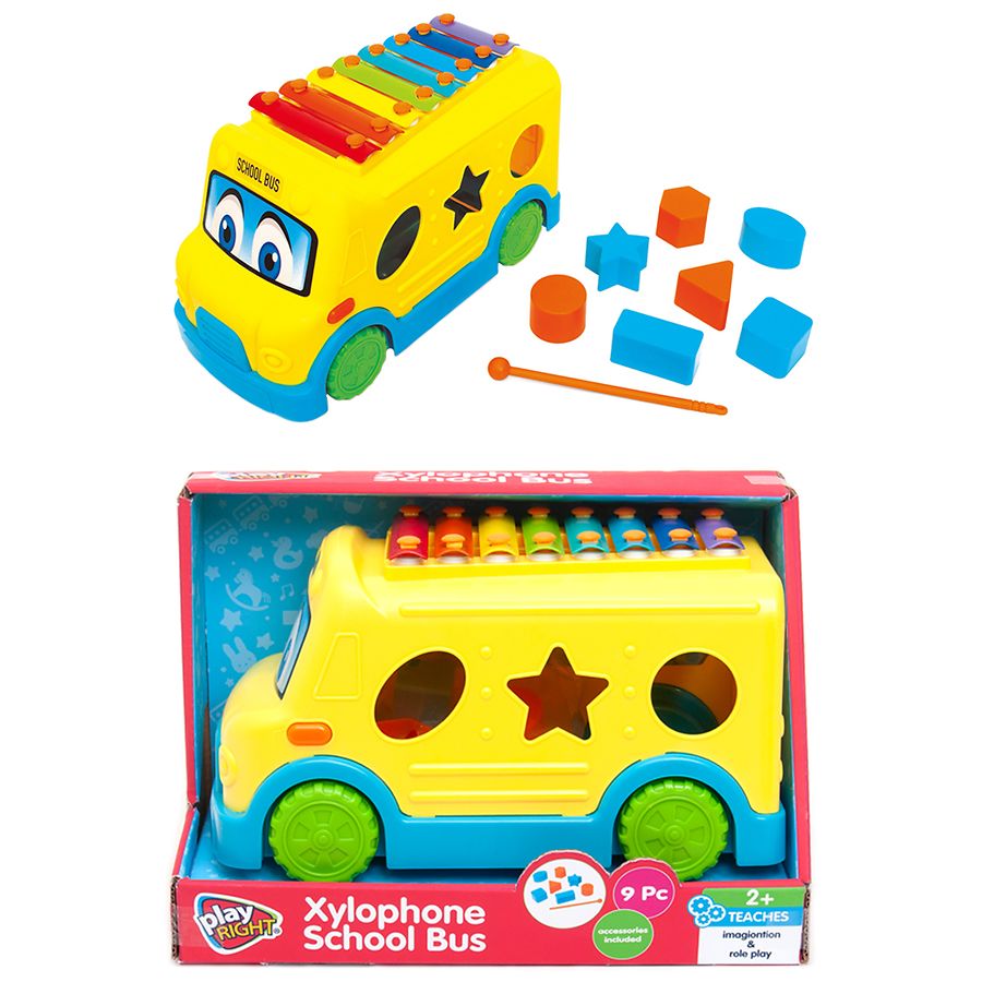 Xylophone Bus Scolaire Little Star Avec Trieur De Formes - Jouet Éducatif Musical Pour Enfants
