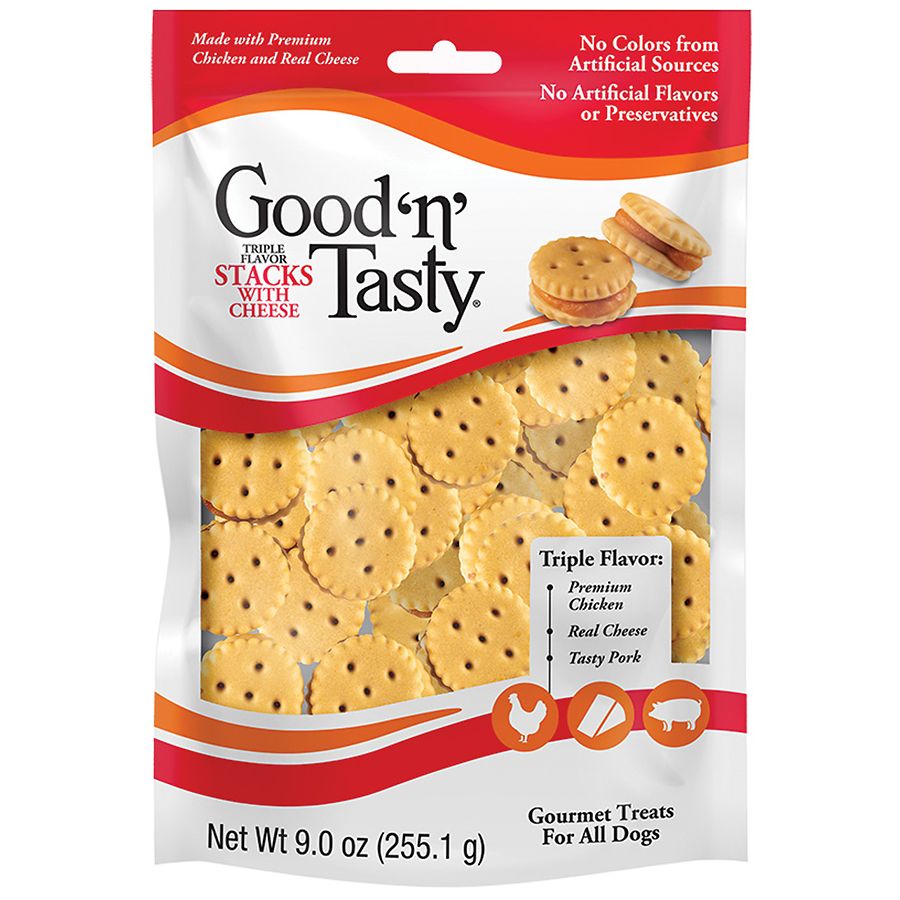【good】3点セット Good 'N' Tasty Triple Flavor Cheese Stacks Dog Treats | Walgreens