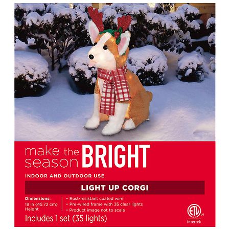 NEXT DAY Shipping - popular Christmas Corgi with Warm Lights