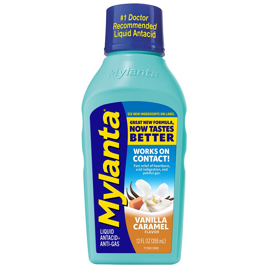 Mylanta Maximum Strength Liquid Antacid Vanilla Caramel