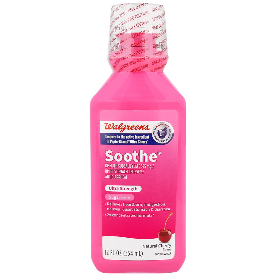 Walgreens Soothe Upset Stomach Reliever / Antidiarrheal Liquid Ultra Strength