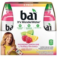 Bai Bai Water Beverage Raspberry Lemon Lime Raspberry Lemon Lime ...