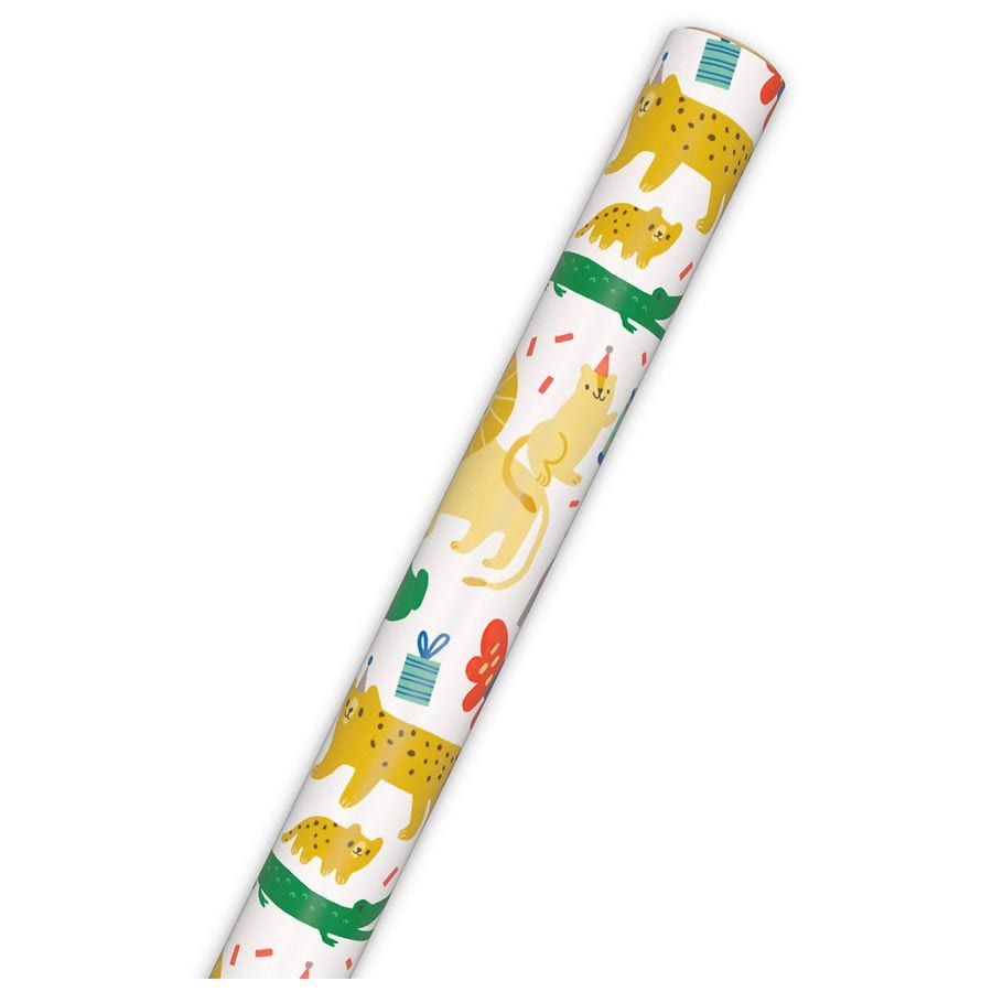 Hallmark Zoo Animals Wrapping Paper with Cutlines on Reverse (20 sq. ft.)