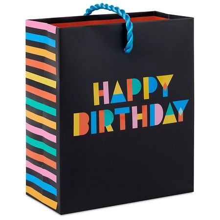 Hallmark Birthday Gift Card Holder Mini Bag (Colorful Wishes) Black