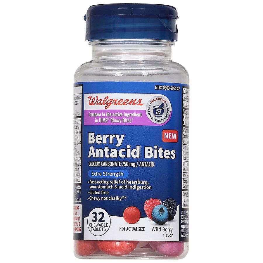 Walgreens Antacid Bites Extra Strength Wild Berry