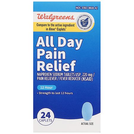 Walgreens All Day Pain Relief Naproxen Sodium Tablets USP, 220mg