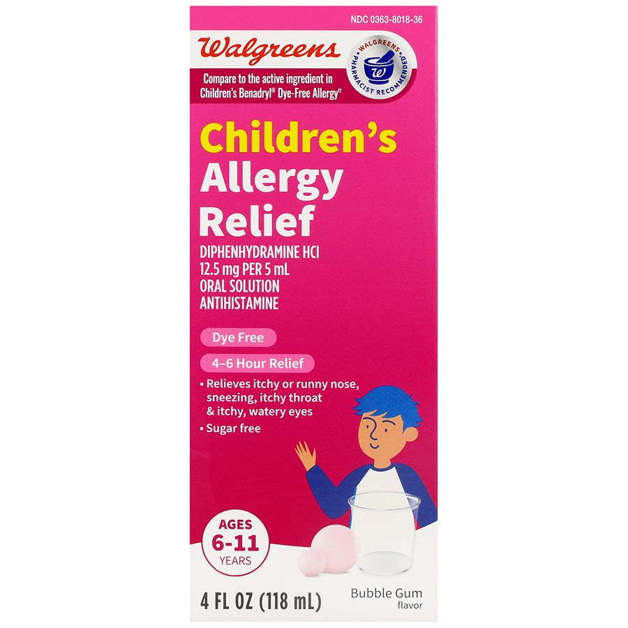 Walgreens Children's Allergy Relief Oral Solution Bubble Gum