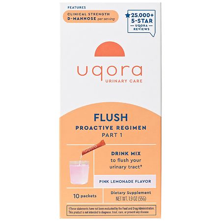 Uqora Flush Urinary Tract Health Drink Mix Pink Lemonade